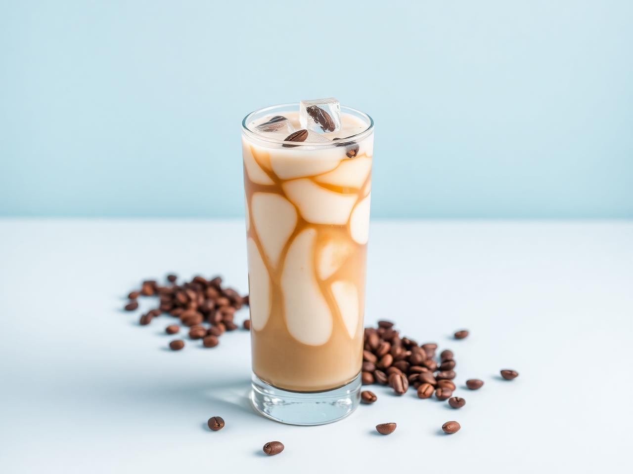 Iced coffee in a tall glass
